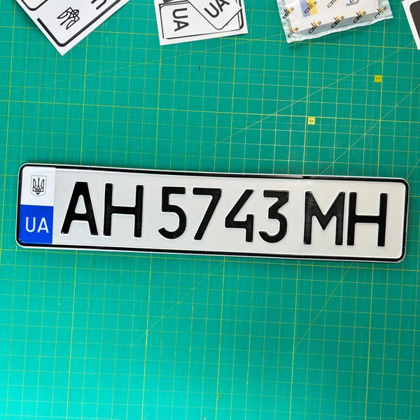 Наліпка номерного знаку Alite Stickers - Іменна "Герб" Біла 310066 фото