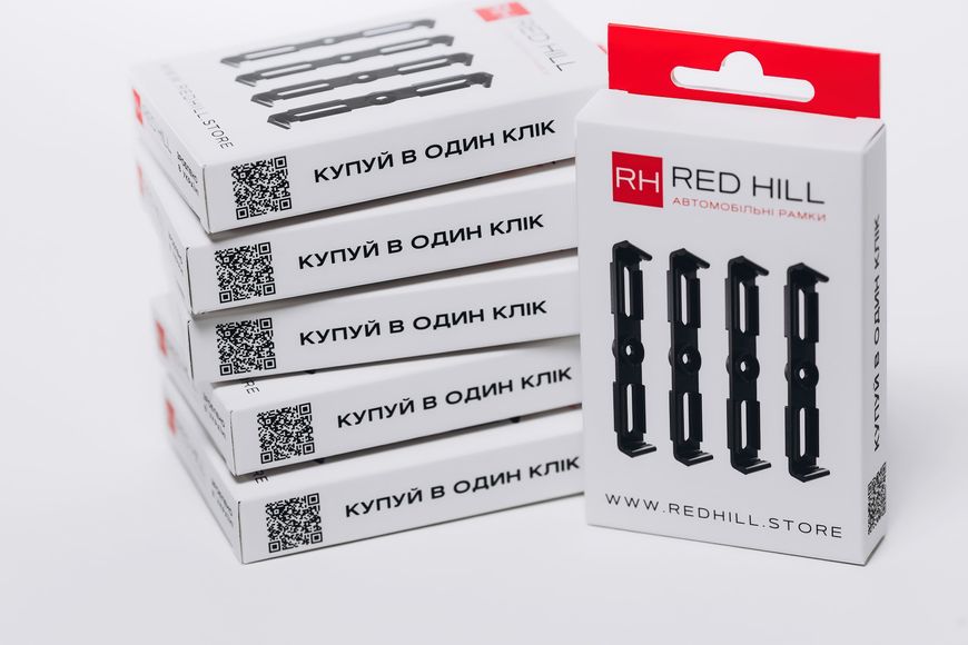 Безрамочные рамки для автомобильных номеров Red Hill - 4 шт. - Черный 30141 фото