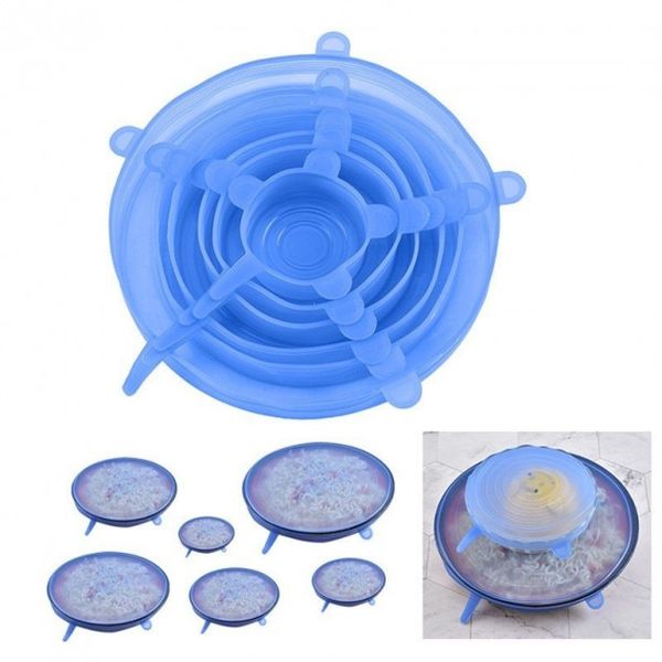 Набор силиконовых крышек для посуды silicone lids V1 - Универсальные - 6 шт 30097 фото